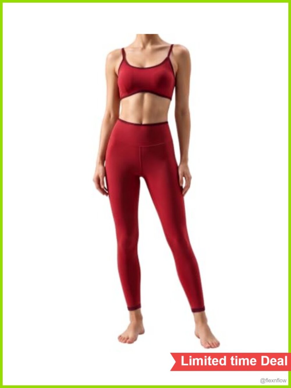 Women's 2 Piece Workout Set Sports Bra & High Waist Leggings Gym Yoga